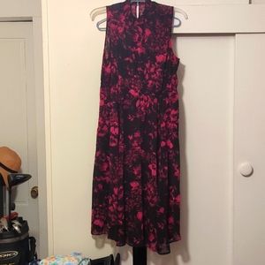 Pink and black floral dress